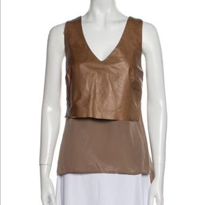 Rare Veronica Beard Lamb Skin The Layered Tank Clay Size 3